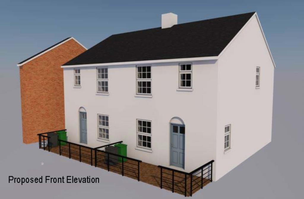 Lot: 42 - PLANNING PERMISSION FOR A PAIR OF HOUSES - Proposed elevation
